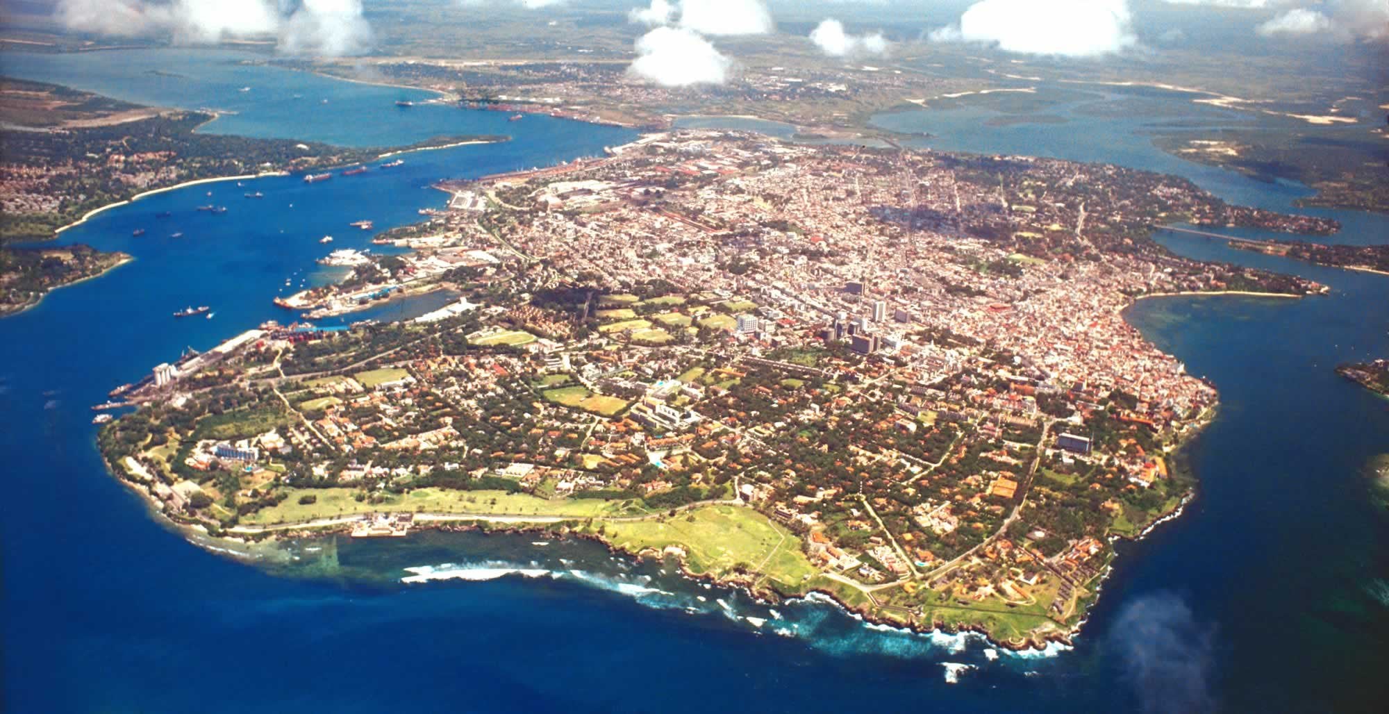 Aerial view of Mombasa, Kenya